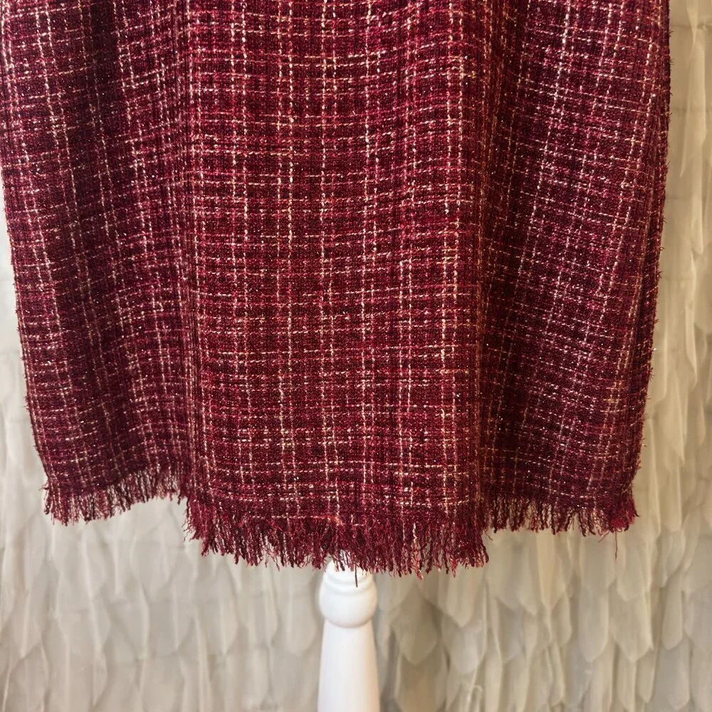 Mi Ami for Francesca’s Burgundy Tweed Button Front Mini Dress | Women's Size XS - Picture 7 of 8
